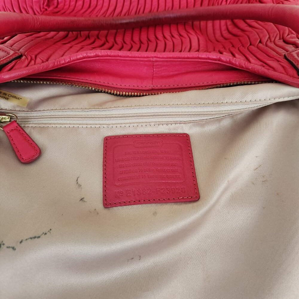 Euc Coach Ashley Gathering Pink Satchel Handbag Purse - Picture 14 of 16